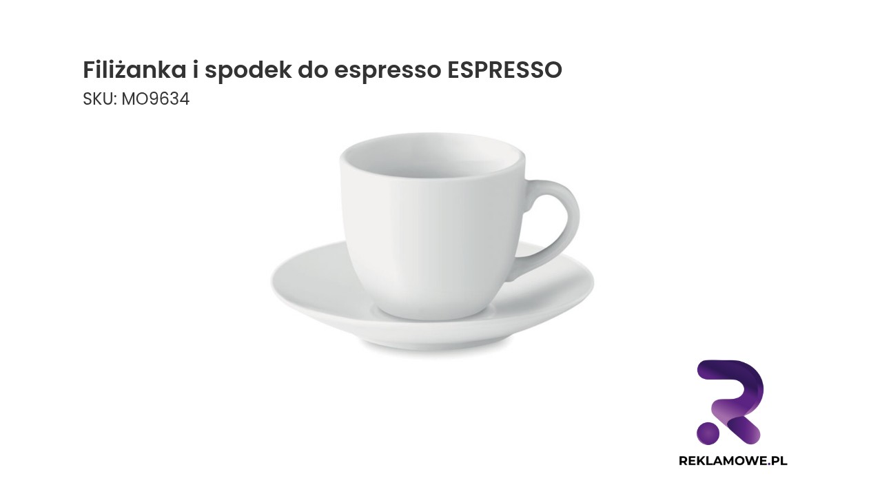 Filiżanka i spodek do espresso ESPRESSO na białym tle