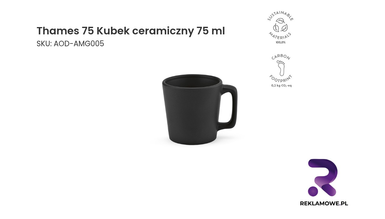 Thames 75 Kubek ceramiczny 75 ml Kubek ceramiczny Thames 75 o pojemności 75 ml