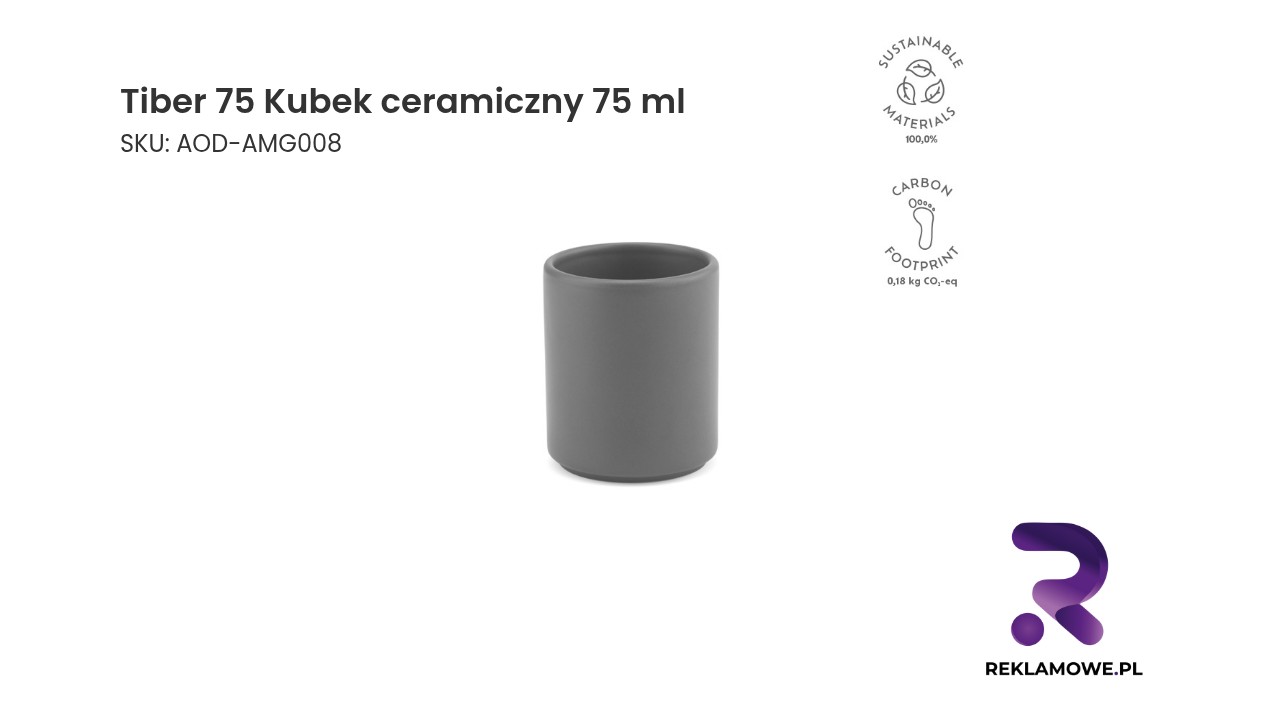 Tiber 75 Kubek ceramiczny 75 ml Kubek ceramiczny Tiber 75 o pojemności 75 ml