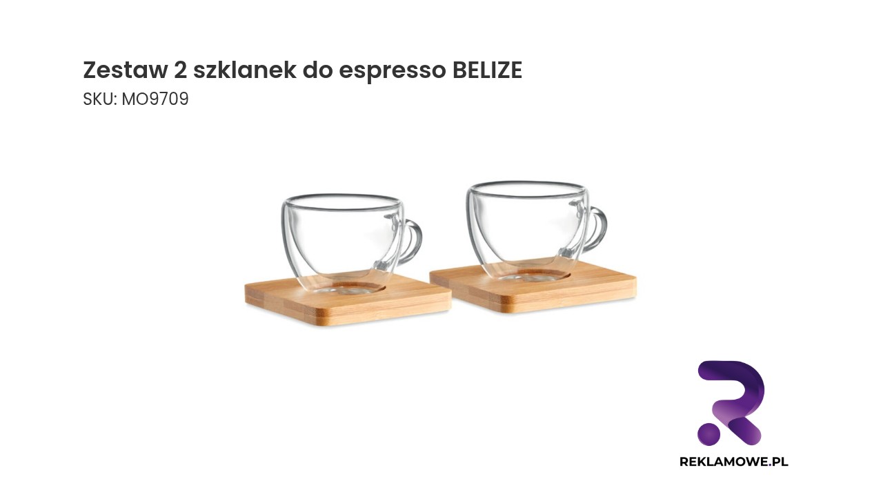 Zestaw 2 szklanek do espresso BELIZE Zestaw dwóch szklanych kubków do espresso BELIZE