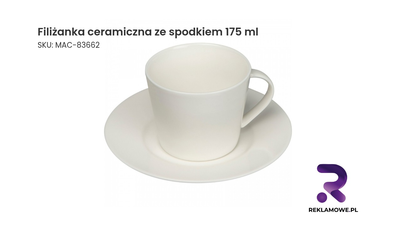 Filiżanka ceramiczna ze spodkiem 175 ml