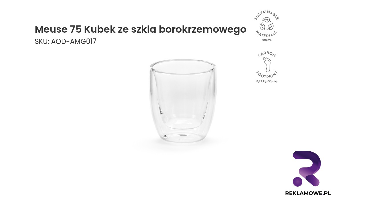 Meuse 75 Kubek ze szkla borokrzemowego 70 ml Meuse 75 – kubek ze szkła borokrzemowego